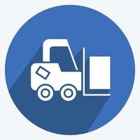 Icon Forklift. suitable for Education symbol. long shadow style. simple design editable. design template vector. simple illustration vector