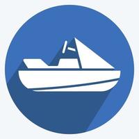 Icon Jet Ski. suitable for Education symbol. long shadow style. simple design editable. design template vector. simple illustration vector