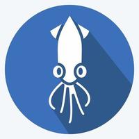 Icon Squid. suitable for Meat. long shadow style. simple design editable. design template vector. simple illustration vector