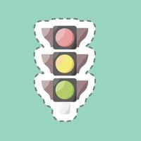 Sticker line cut Traffic Signal. suitable for education symbol. simple design editable. design template vector. simple illustration vector