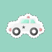 Sticker line cut Police Car. suitable for education symbol. simple design editable. design template vector. simple illustration vector