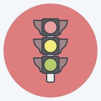 Icon Traffic Signal. suitable for education symbol. color mate style. simple design editable. design template vector. simple illustration vector