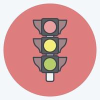 Icon Traffic Signal. suitable for education symbol. color mate style. simple design editable. design template vector. simple illustration vector