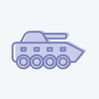 icono de tanque de infantería. adecuado para el símbolo de la educación. estilo de dos tonos. diseño simple editable. vector de plantilla de diseño. ilustración sencilla