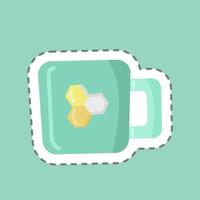 Sticker line cut Honey Tea. suitable for Bee Farm. simple design editable. design template vector. simple illustration vector