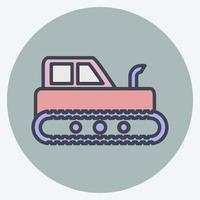 icono de tractor industrial. adecuado para el símbolo de la educación. estilo compañero de color. diseño simple editable. vector de plantilla de diseño. ilustración sencilla