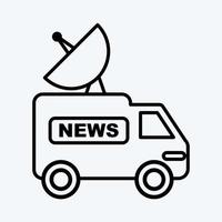 Icon News Van. suitable for Education symbol. line style. simple design editable. design template vector. simple illustration vector