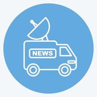 Icon News Van. suitable for Education symbol. blue eyes style. simple design editable. design template vector. simple illustration vector