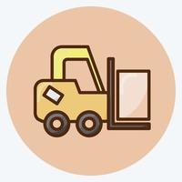 Icon Forklift. suitable for Education symbol. flat style. simple design editable. design template vector. simple illustration vector