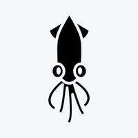 Icon Squid. suitable for Meat. glyph style. simple design editable. design template vector. simple illustration vector