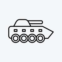 icono de tanque de infantería. adecuado para el símbolo de la educación. estilo de línea diseño simple editable. vector de plantilla de diseño. ilustración sencilla