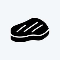 Icon Steak. suitable for Meat. glyph style. simple design editable. design template vector. simple illustration vector