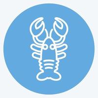 Icon Lobster. suitable for Meat. blue eyes style. simple design editable. design template vector. simple illustration vector