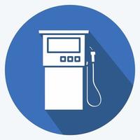 Icon Petrol Pump. suitable for education symbol. long shadow style. simple design editable. design template vector. simple illustration vector