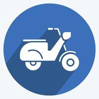 Icon Scooter. suitable for Education symbol. long shadow style. simple design editable. design template vector. simple illustration vector