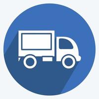 Icon Truck. suitable for education symbol. long shadow style. simple design editable. design template vector. simple illustration vector