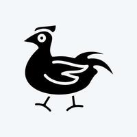 icono de pollo. apto para carne. estilo de glifo. diseño simple editable. vector de plantilla de diseño. ilustración sencilla