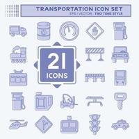 Icon Set Transportation. suitable for education symbol. two tone style. simple design editable. design template vector. simple illustration vector