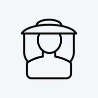 Icon Beekeeper. suitable for Bee Farm. Line Style. simple design editable. design template vector. simple illustration vector