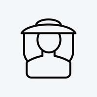 Icon Beekeeper. suitable for Bee Farm. Line Style. simple design editable. design template vector. simple illustration vector