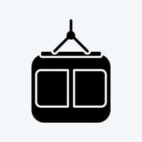 Icon Cable Car. suitable for Education symbol. glyph style. simple design editable. design template vector. simple illustration vector