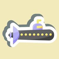 Sticker Submarine. suitable for Education symbol. simple design editable. design template vector. simple illustration vector