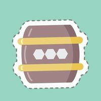 Sticker line cut Barrel. suitable for Bee Farm. simple design editable. design template vector. simple illustration vector