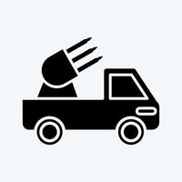 Icon Missile Truck. suitable for Education symbol. glyph style. simple design editable. design template vector. simple illustration vector