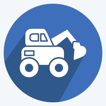 Icon Escavator. suitable for Education symbol. long shadow style. simple design editable. design template vector. simple illustration vector