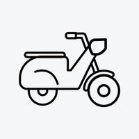 scooter de icono. adecuado para el símbolo de la educación. estilo de línea diseño simple editable. vector de plantilla de diseño. ilustración sencilla