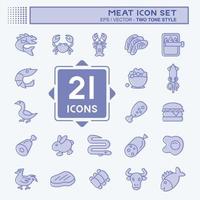 conjunto de iconos de carne. adecuado para la comida. estilo de dos tonos. diseño simple editable. vector de plantilla de diseño. ilustración sencilla