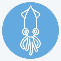 Icon Squid. suitable for Meat. blue eyes style. simple design editable. design template vector. simple illustration vector