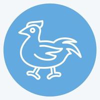 icono de pollo. apto para carne. estilo de ojos azules. diseño simple editable. vector de plantilla de diseño. ilustración sencilla