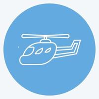 Icon Helicopter. suitable for education symbol. blue eyes style. simple design editable. design template vector. simple illustration vector