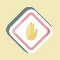 Sticker Hand Sign. suitable for education symbol. simple design editable. design template vector. simple illustration