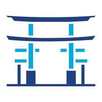 Torii Gate Glyph Two Color Icon vector