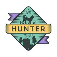 Hunter camp retro color logo template vector