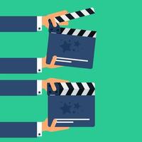 Flat movie clapperboard vector