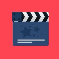 Flat movie clapperboard vector