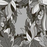 Floral seamless pattern with leaves, flowers and berries. vector