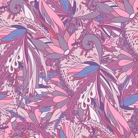 Seamless pattern with abstract flowers and leaves vector