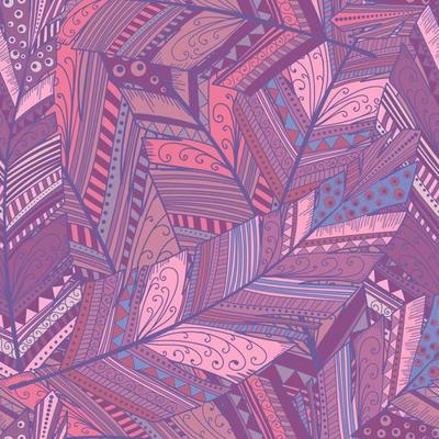 Seamless pattern with abstract feather