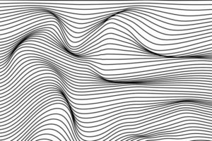 Abstraction. Black waved lines on a white background. Vector illustration.