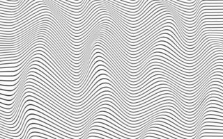 Abstraction. Black waved lines on a white background. Vector illustration