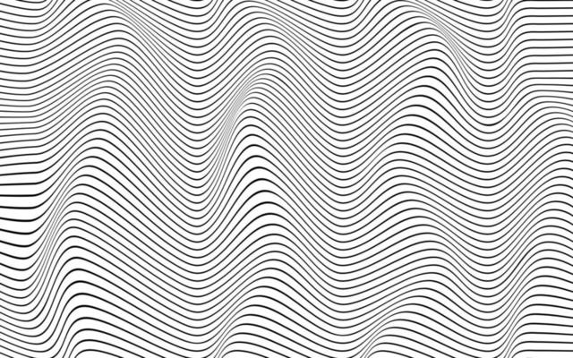 Abstraction. Black waved lines on a white background. Vector illustration