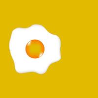 Fried egg flat design icon on yellow background. Vector illustration
