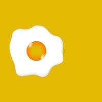 Fried egg flat design icon on yellow background. Vector illustration