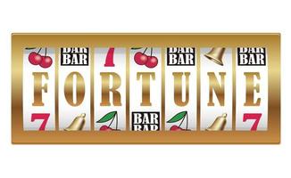The Word, FORTUNE, Shown On Slot Machine Reels. Vector Illustration Isolated On A White Background.