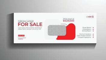 Real estate home social media cover web banner template design vector