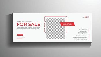 Real estate home social media cover web banner template design vector